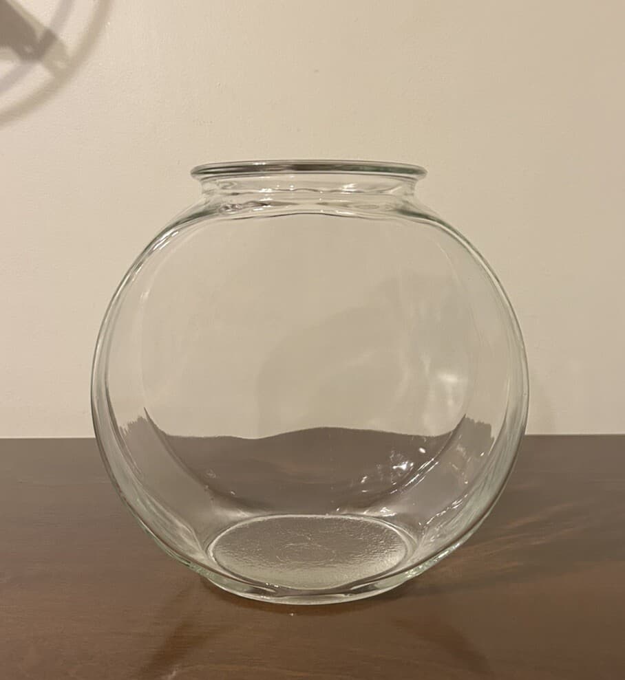 VTG 1960s Clear Glass 1 Gallon Canteen Style Fish Bowl 8.5” Aquarium Terrarium 3