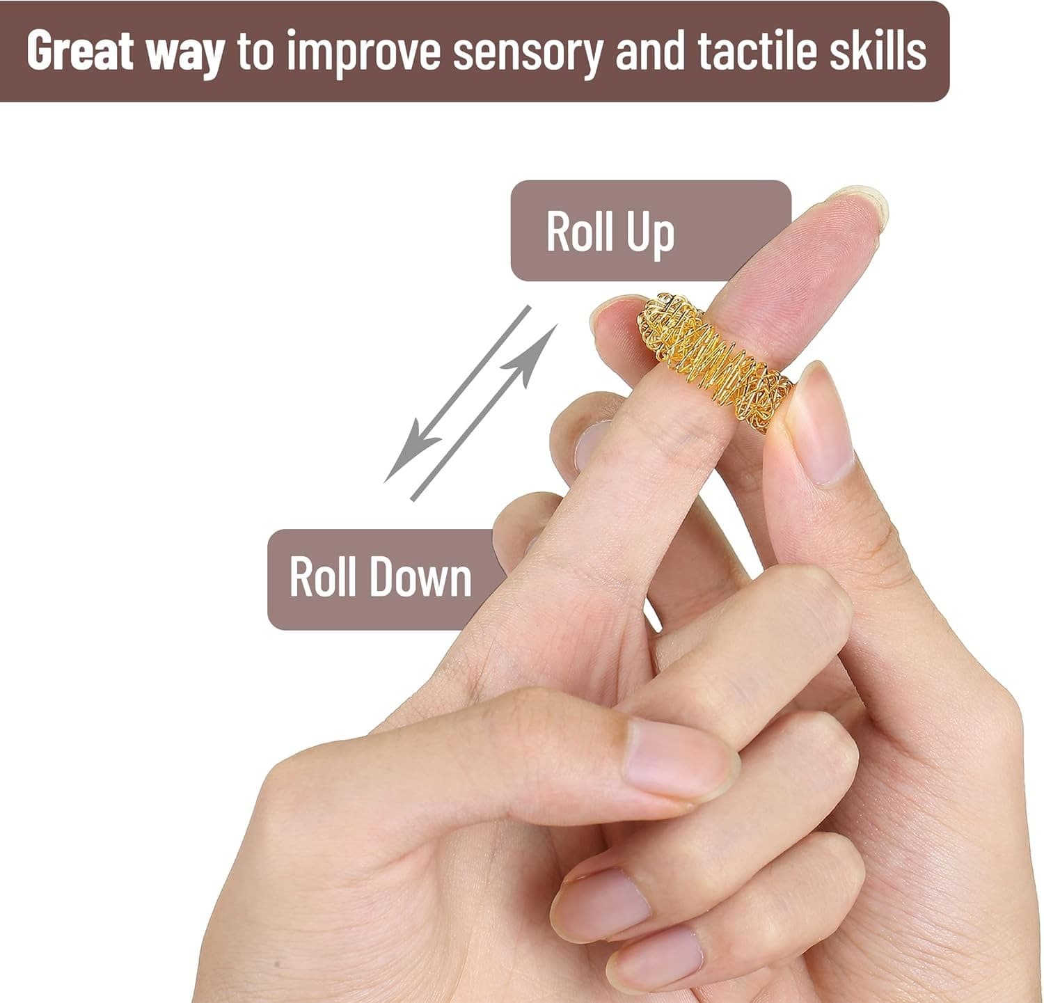 Mr. Pen- Spiky Sensory Rings, 10 Pack, Stress Relief Fidget Jewel Tones  3