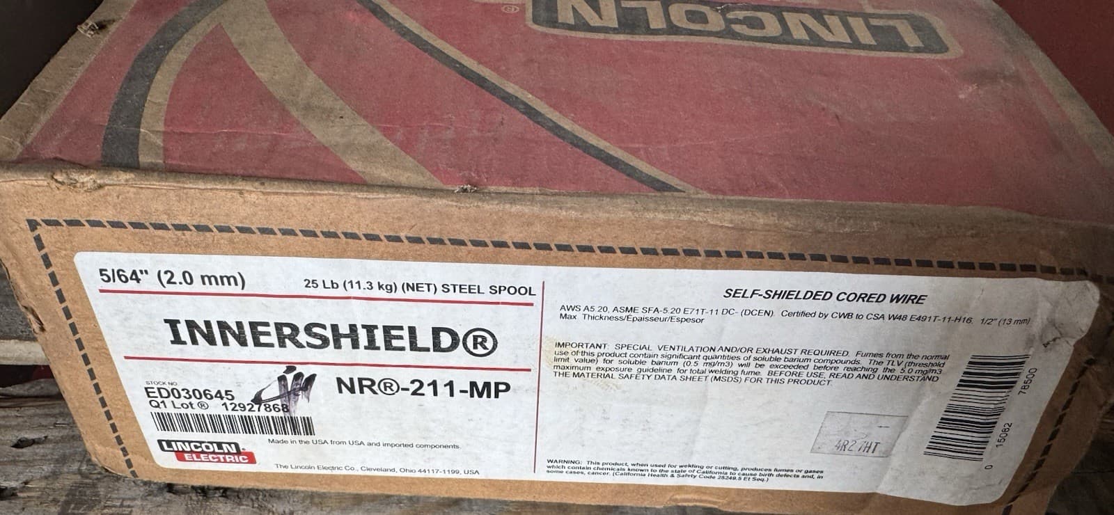 NOS ED030645 Lincoln Electric Innershield 5/64mm NR-211-MP 25lb 