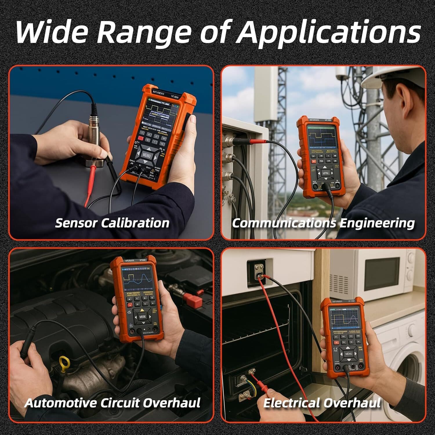 3 in 1 Handheld Oscilloscope Multimeter Digital Signal Generator 2 Channel 50MHZ 6