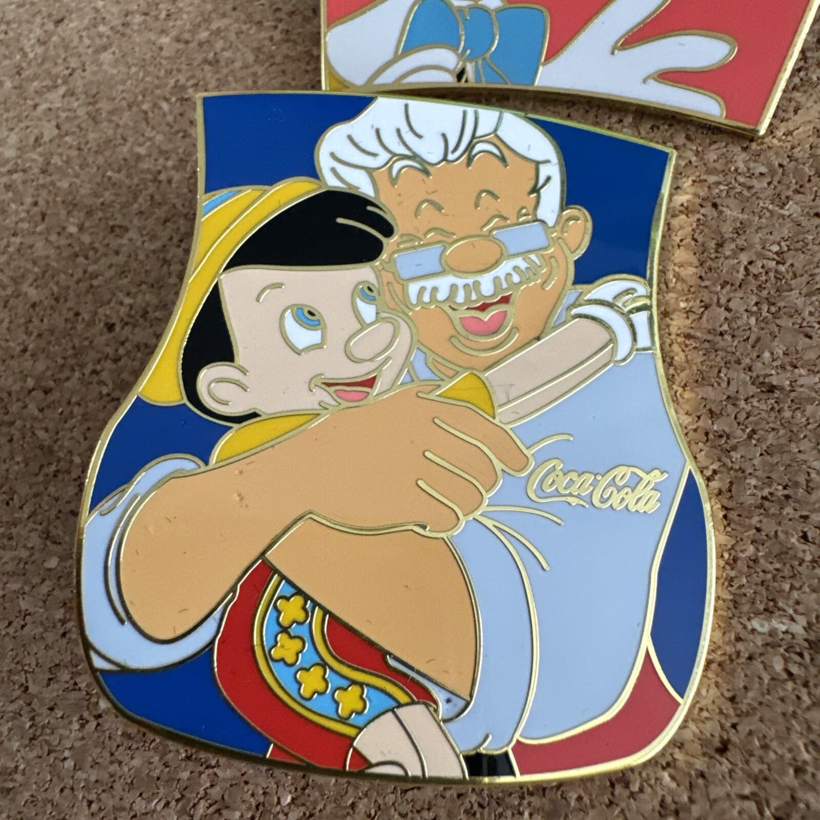 Disney Pinocchio Fantasy Pin Set Coke Bottle LE 100 Jiminy Geppetto Honest John 3