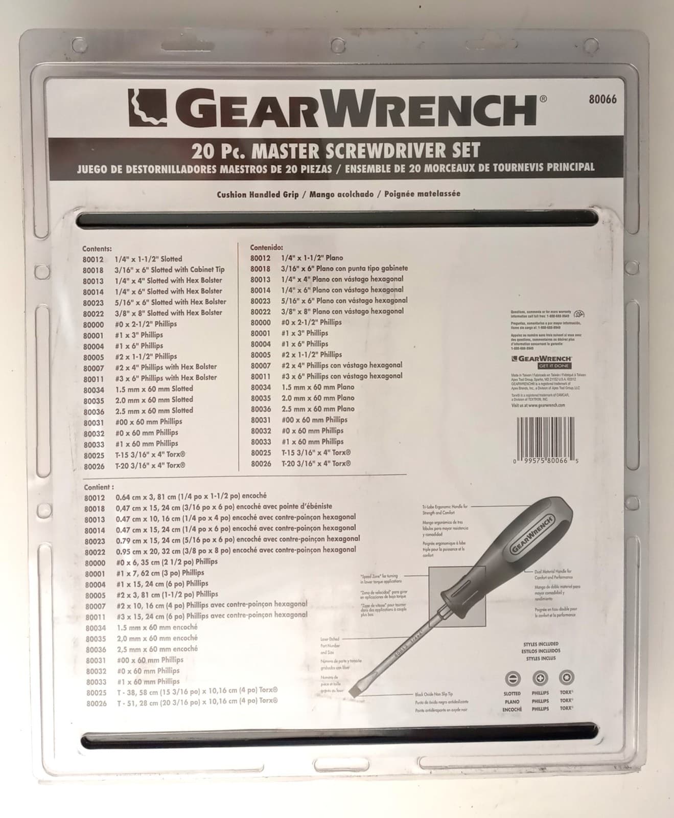 GearWrench 20 Pc. Master Red Black Screwdriver Set Slotted Phillips Torx 80066 2