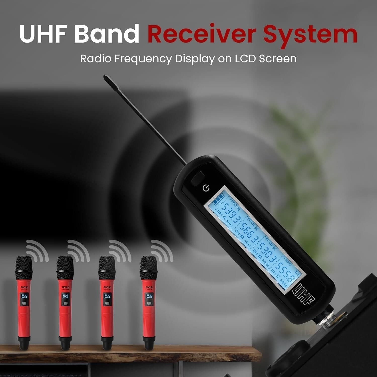 Pyle Addressable UHF 4 Channel Wireless Microphone System 3