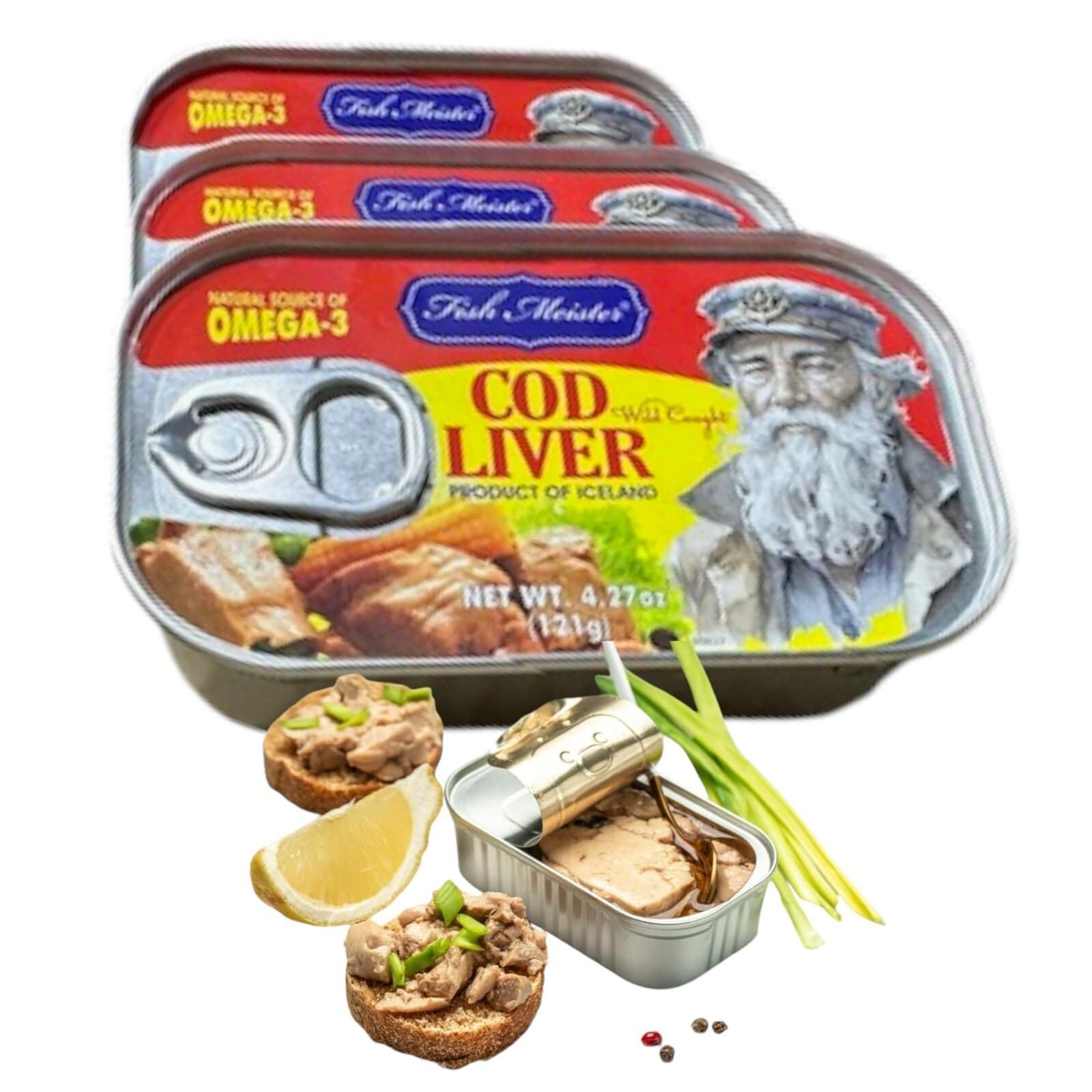 Fish Meister COD LIVER Canned in Oil - Wild Caught Cod Liver with Omega-3 Fatty 2