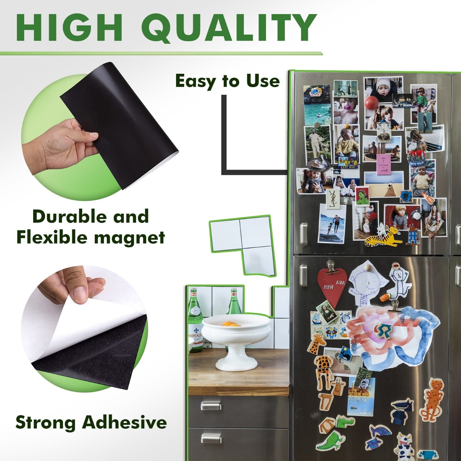 60 PK Self-Adhesive Magnetic Sheets 8.5 x 11 Inch 20Mil Strong Flexible Thick 5