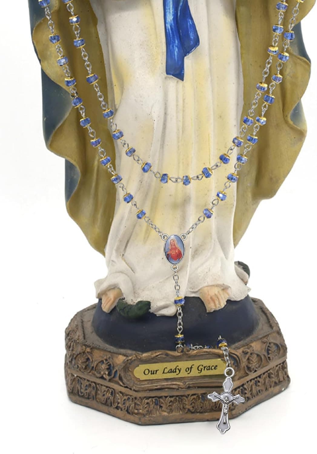 60Pcs/30Set Rosary Making Kits Supplies Religion Cross and Center Medal Charms 3