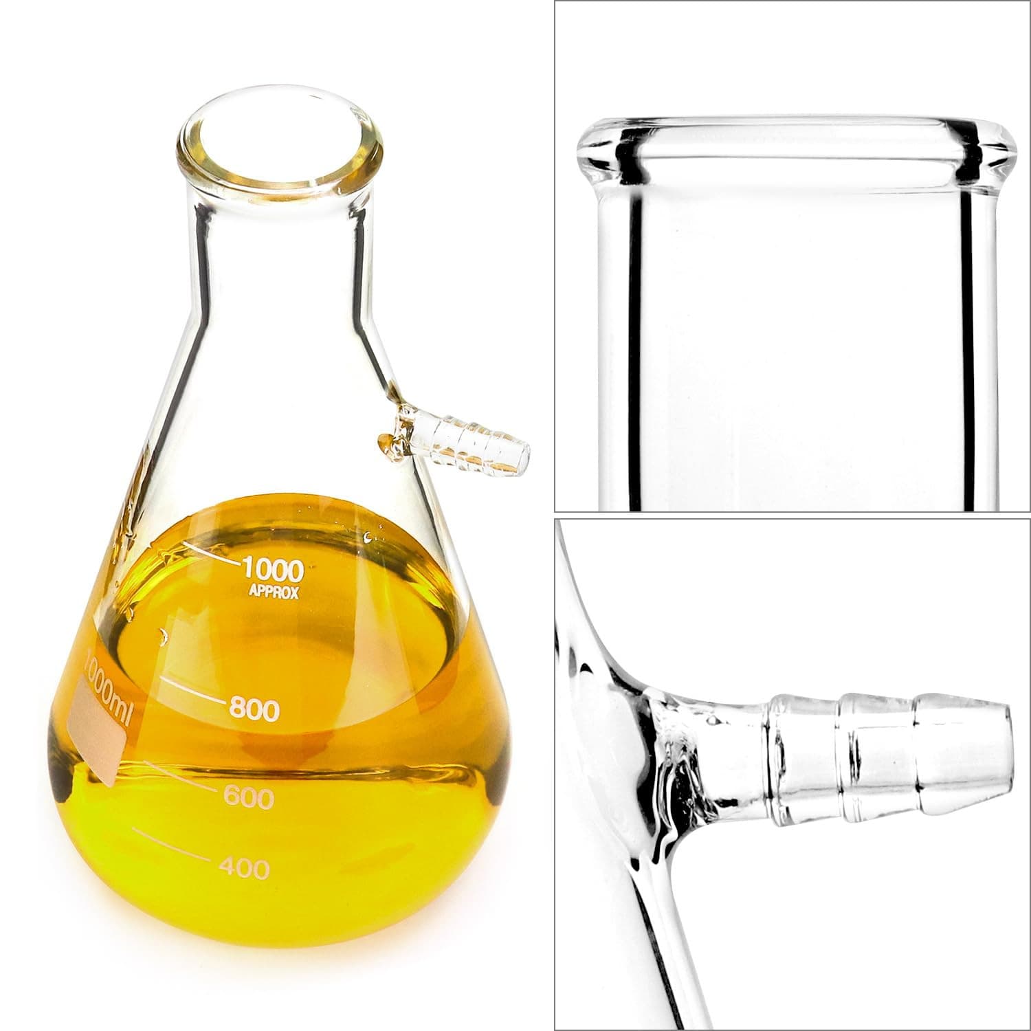 1000ML Buchner Funnel Kit Filter Flask Set, 1L Vacuum Flask 80Mm Funnel, Borosil 3