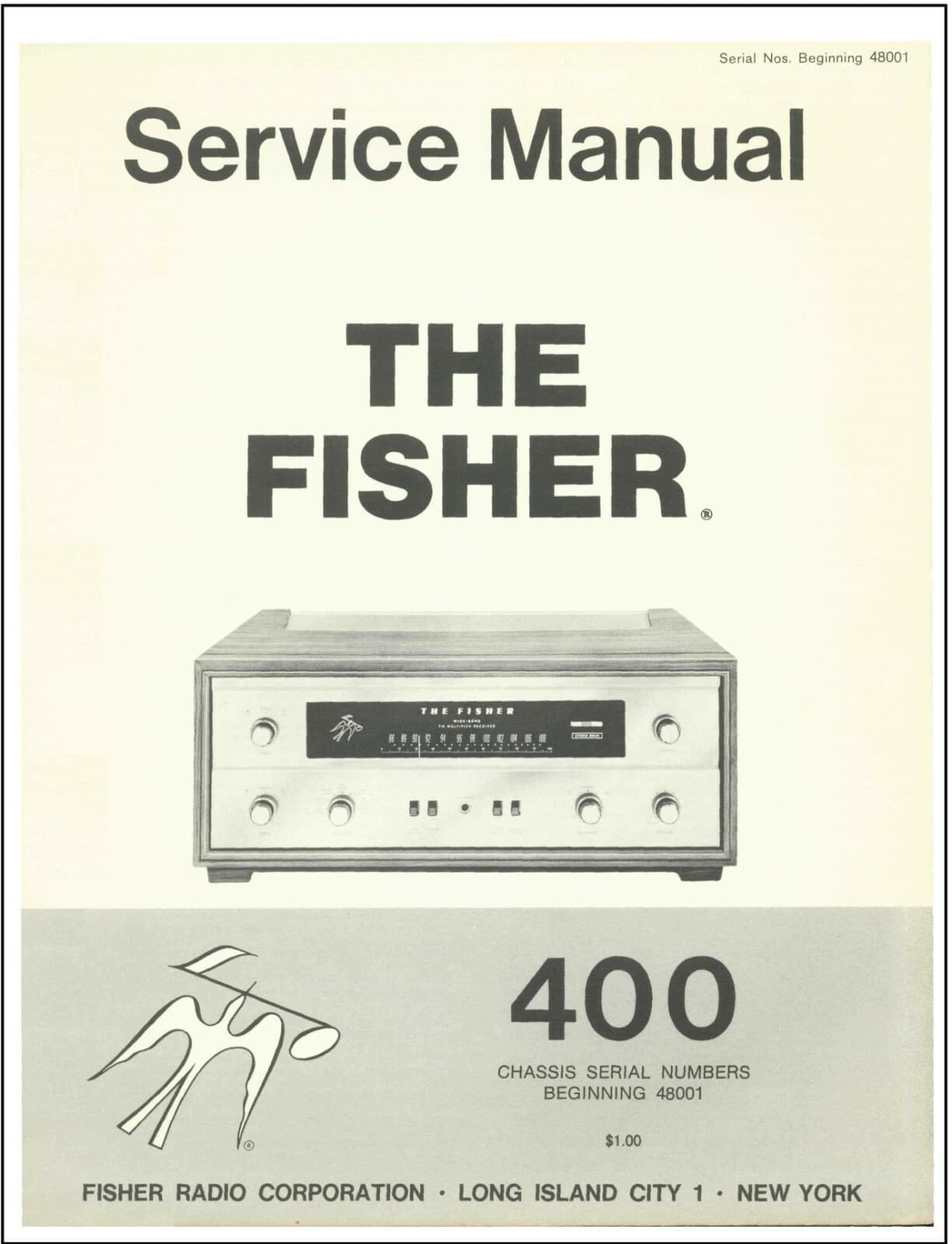 Radio Receiver   Manual Fits Fisher 400 -48001 3