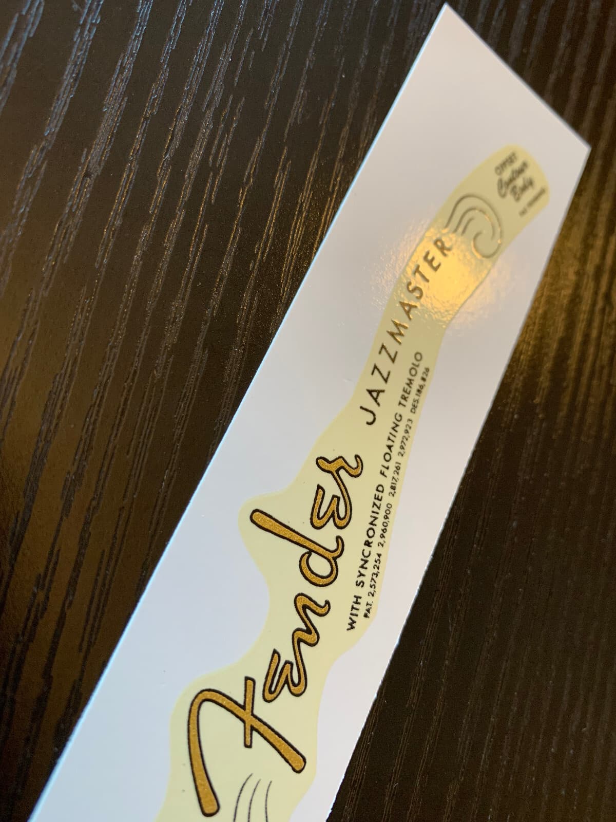 Fender Jazzmaster Spaghetti Logo Pre CBS Decal Ephemera 3