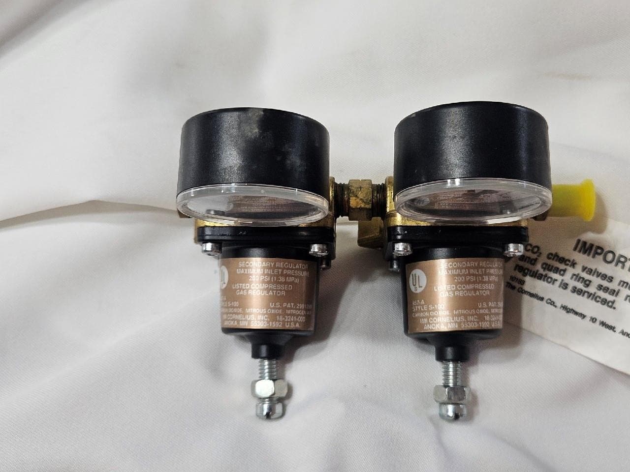 Cornelius Dual Secondary Low Pressure CO2 Regulator 6