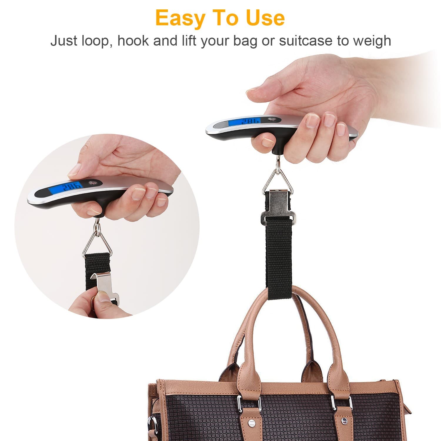 10g/50kg Portable Travel LCD Digital Hanging Luggage Scale Electronic Weight US 5