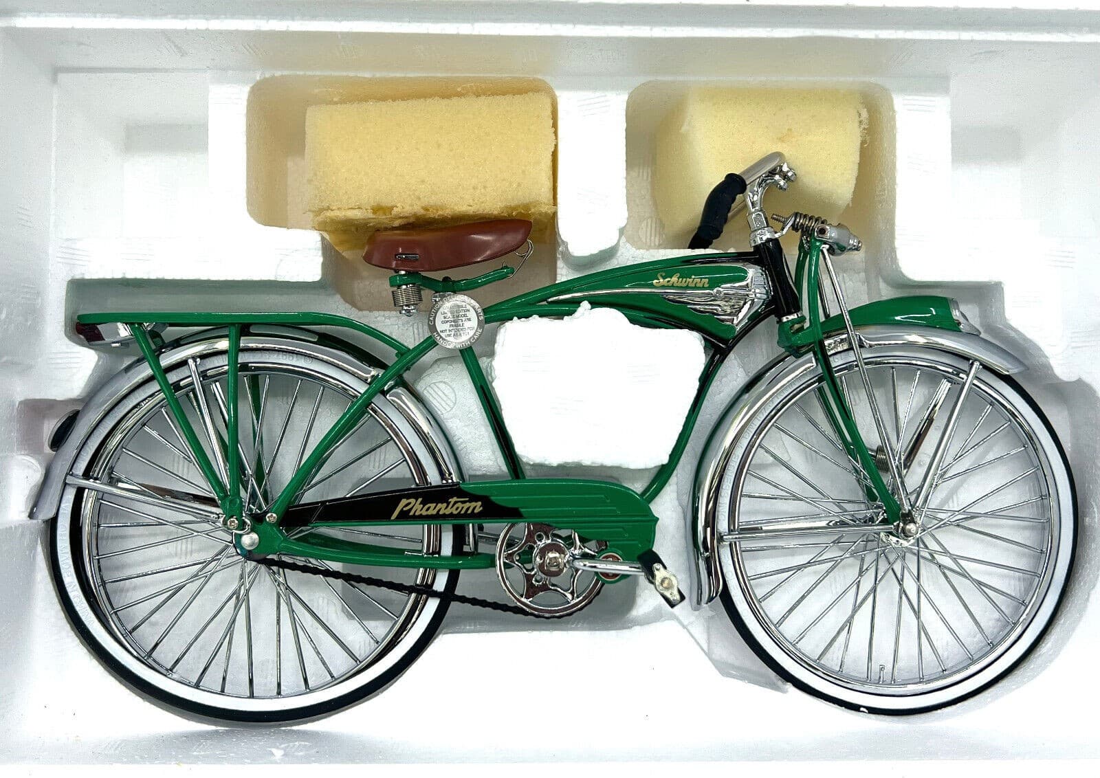 Schwinn Phantom DieCast Model Bicycle 1997 Green LE 1:6 Scale Box Cert Xonex Vtg 2