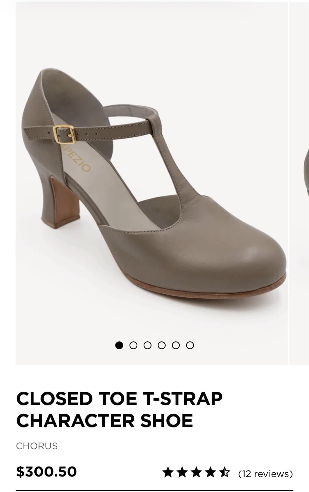 Capezio Closed Toe T Strap Character Tap Shoes 7.5W 6