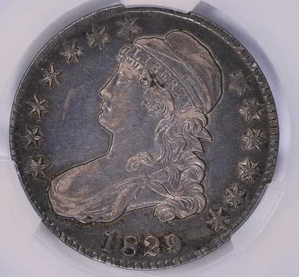 1829/7 50C  Capped Bust Half Dollar , XF45 CAC, WitterBrick, AUTO  CAC Cofounder 2