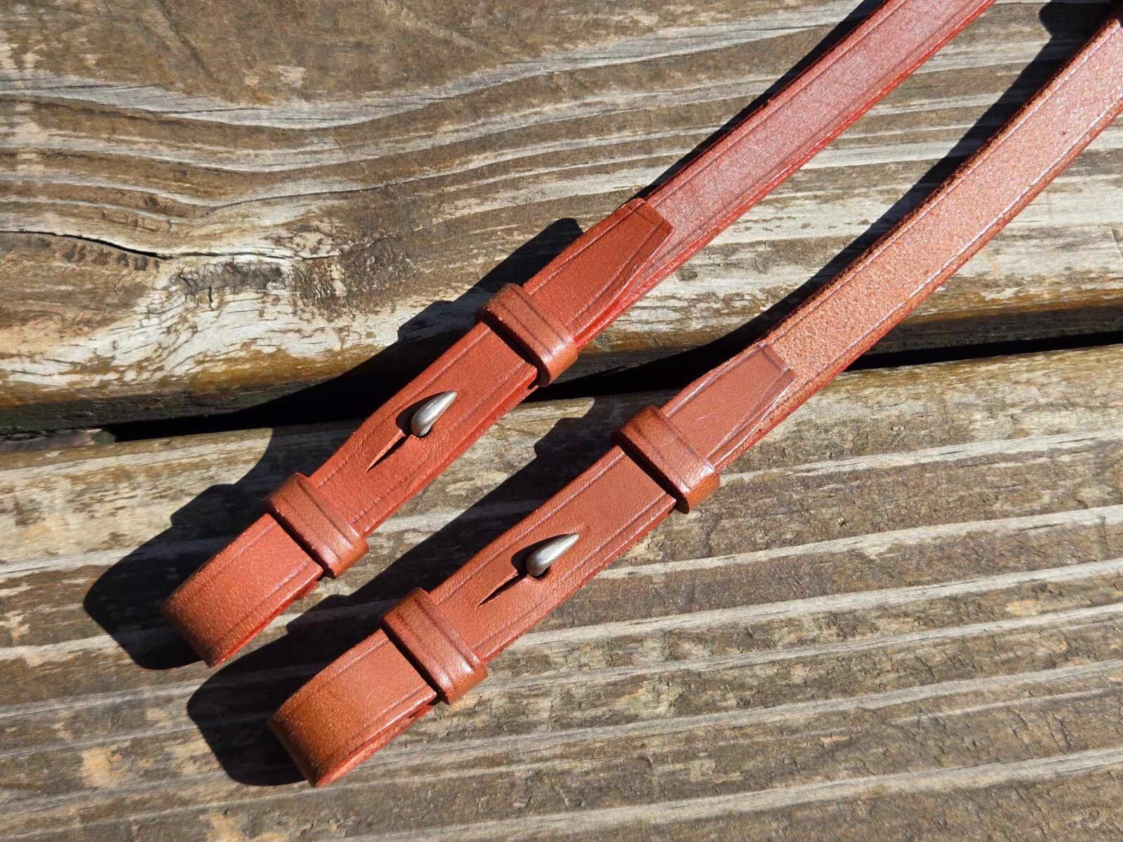 Devoucoux Brown Leather English Hunter Bridle Cheekpieces - Size MEDIUM - NWOT! 6