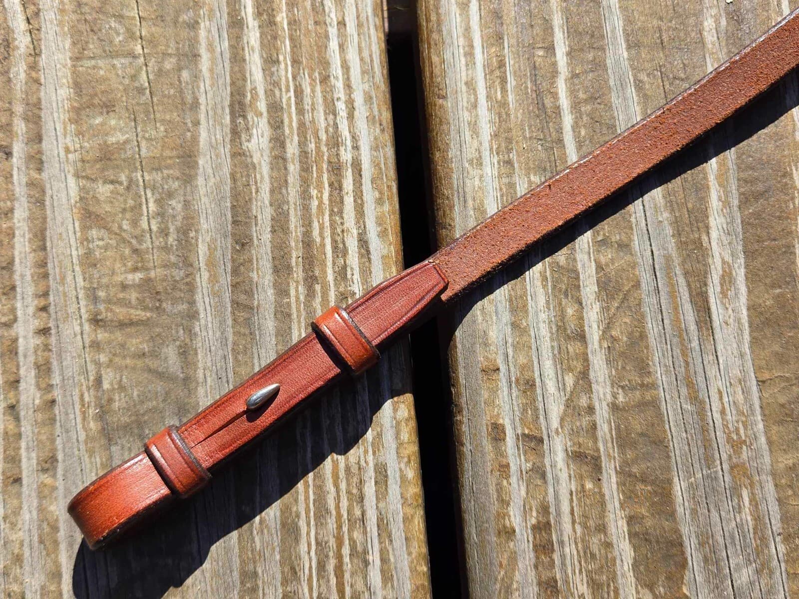 CWD Brown Leather SINGLE Cheekpiece - Bridle Replacement Part - 12" L 6