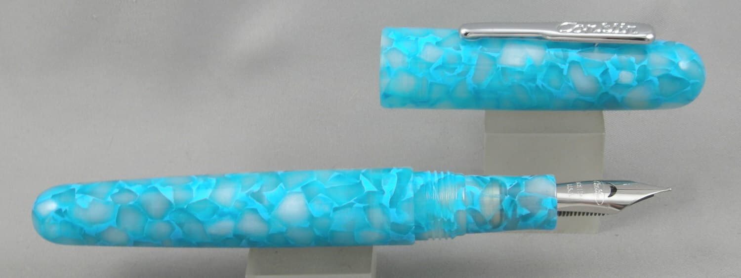 Conklin All American Turquoise Serenity Fountain Pen - Broad Nib - NEW! 2