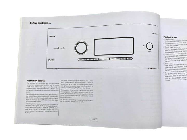 ARCAM HDA Receiver Surround Amplifiers Manual AV40/AVR30/AVR20/AVR10 - USED READ 4