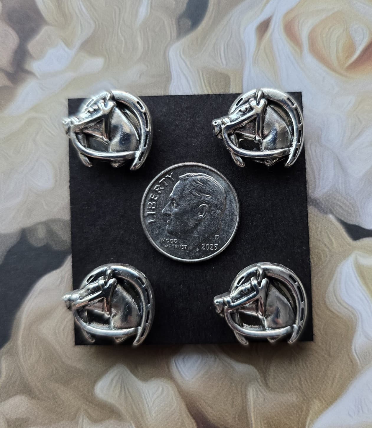 Horseshoe Silver Arabian Horse Head Magnetic Pins. Hunt seat, Western Horse show 4