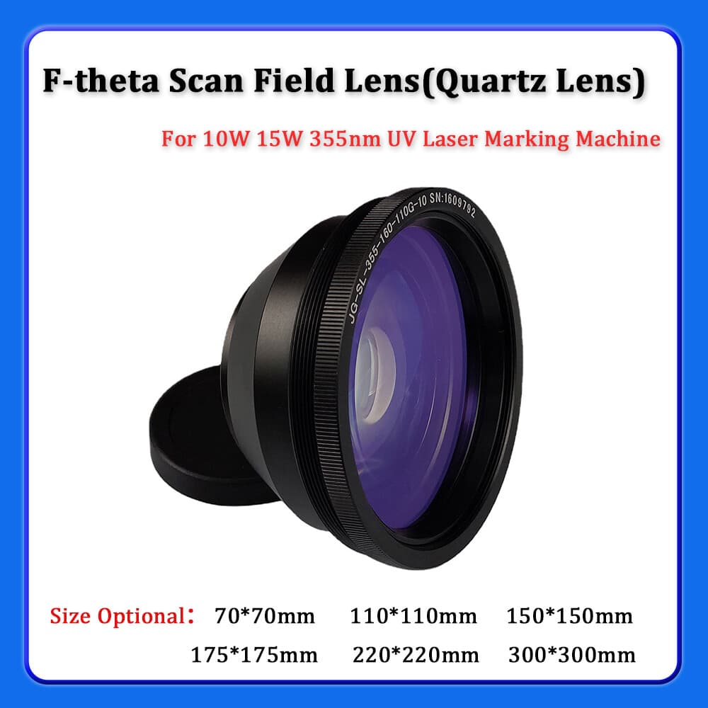 70-300mm 355nm F-theta Scan Lens Field Lens For 10W 15W UV Laser Marking Machine