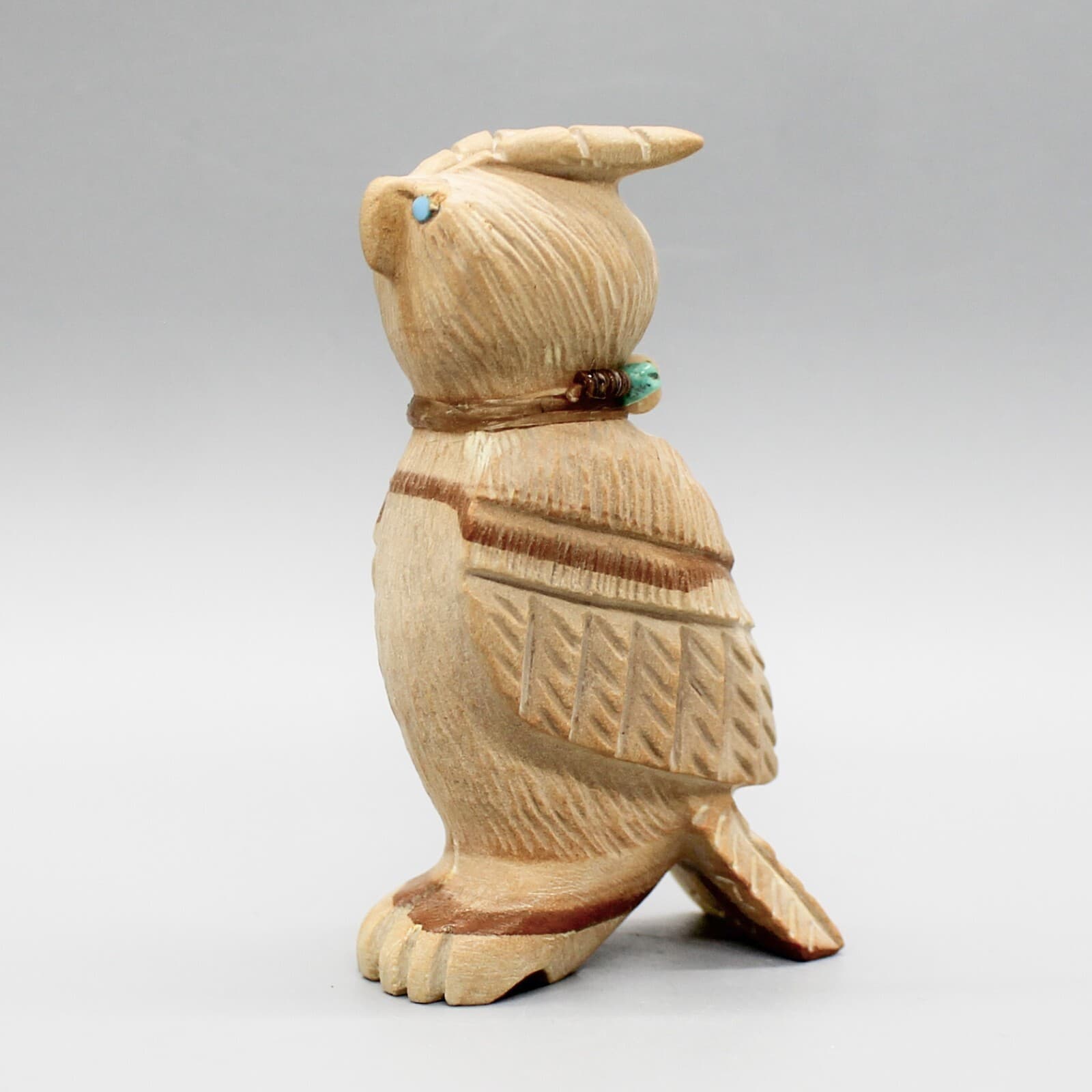 ZUNI FETISH-PICTURE JASPER HORNED OWL FETISH by DOUGLAS MARTZA - NATIVE AMERICAN 5