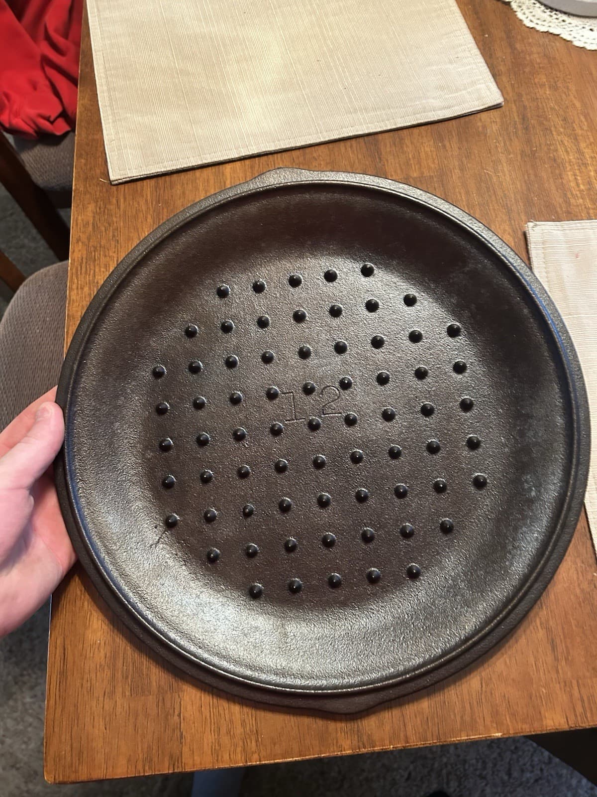 Vintage Lodge #12 Cast Iron Skillet Lid. 1940s - 1950s Era. RESTORED 3