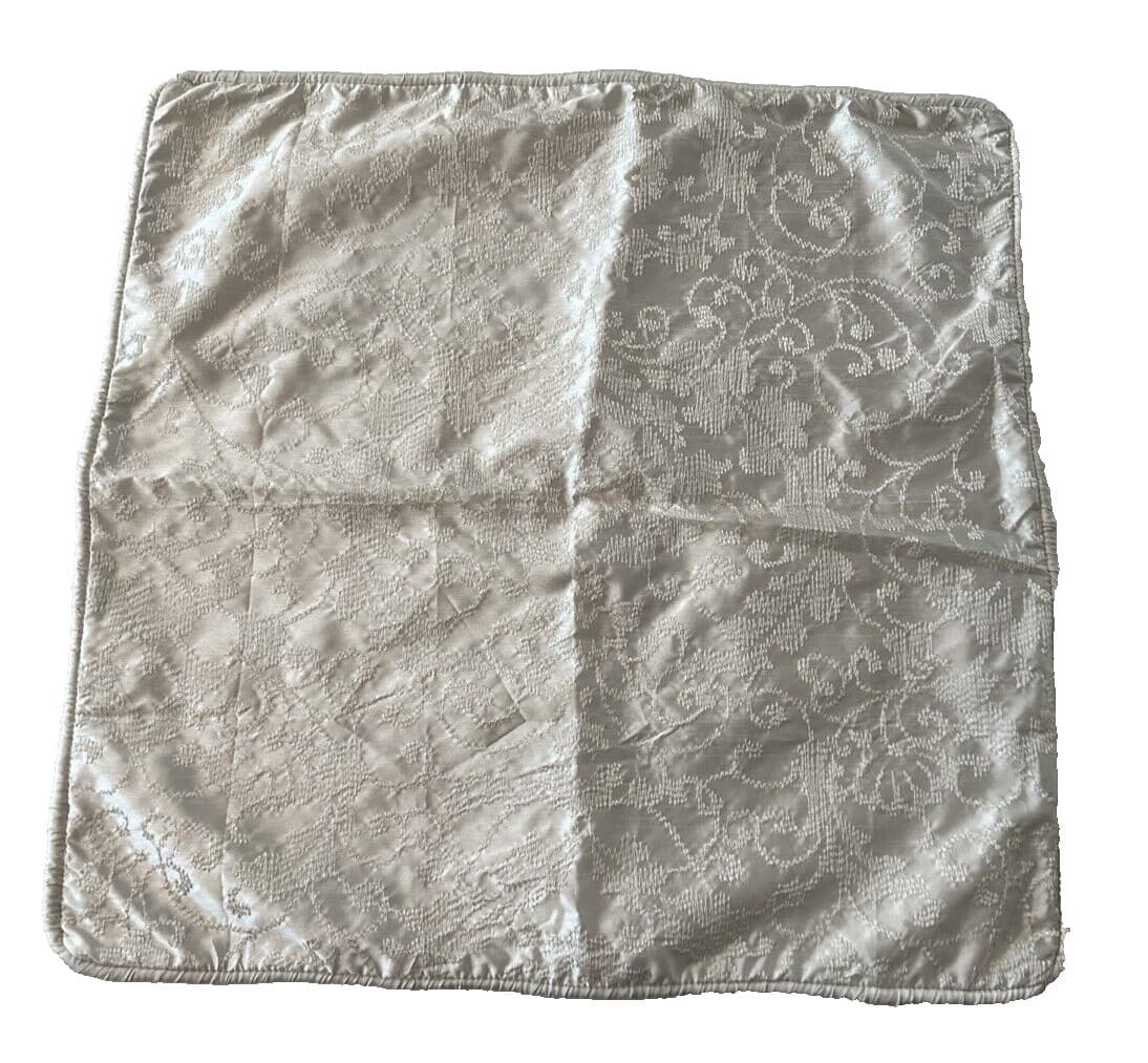 Chenab One Euro Sham Embroidered Ivory White Polyester Satin NWOT 2