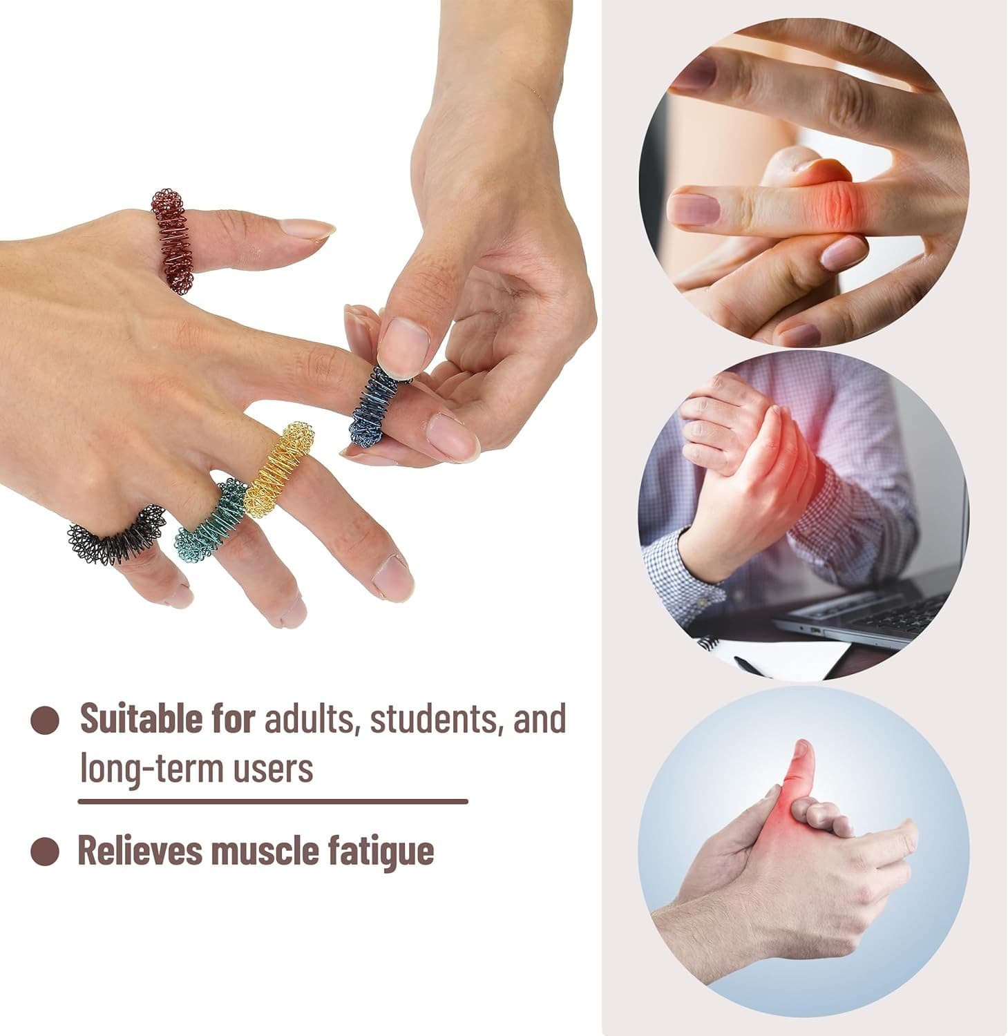 Mr. Pen- Spiky Sensory Rings, 10 Pack, Stress Relief Fidget Jewel Tones  6