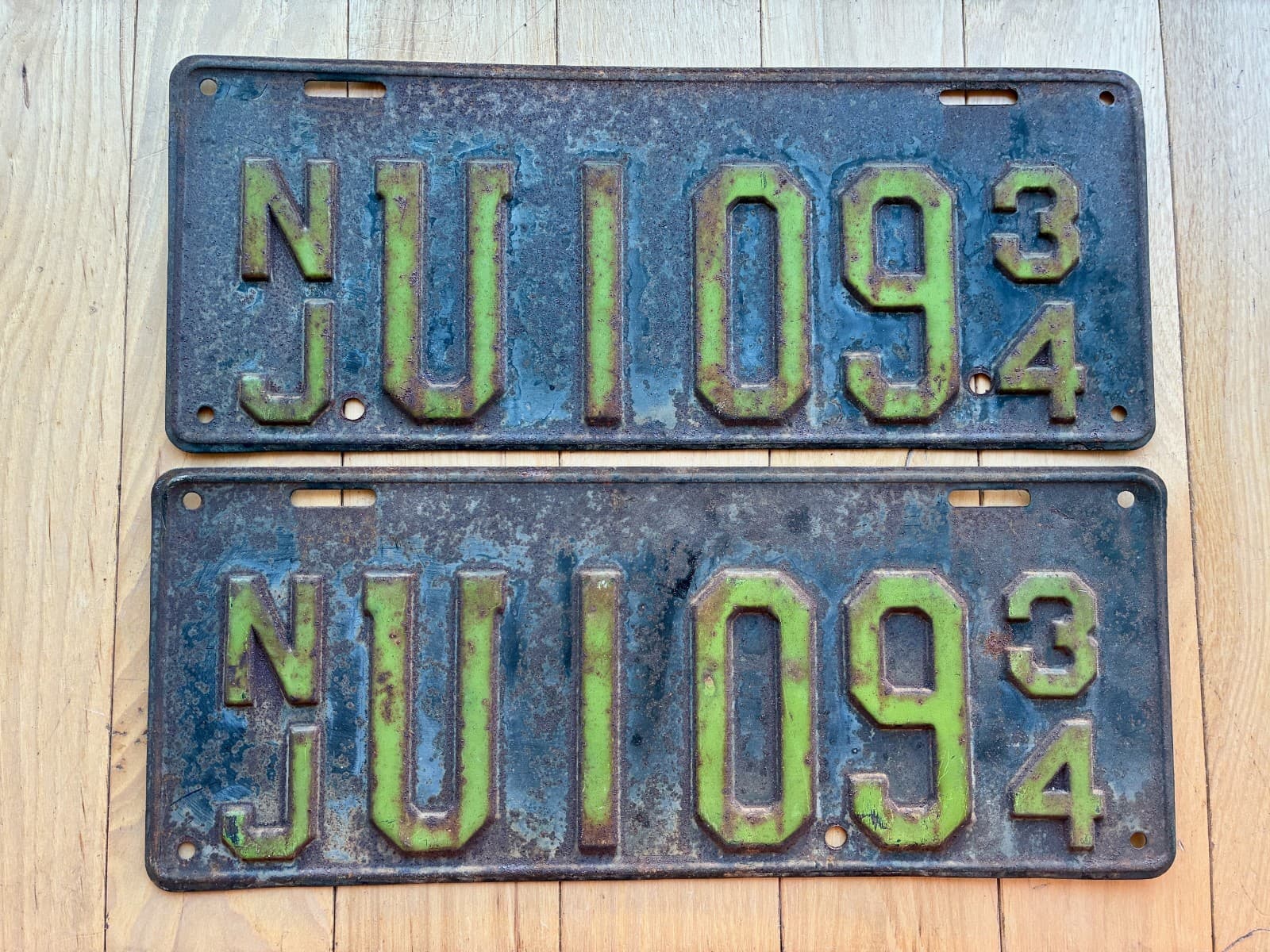 Pair of 1934 New Jersey Courtesy License Plates
