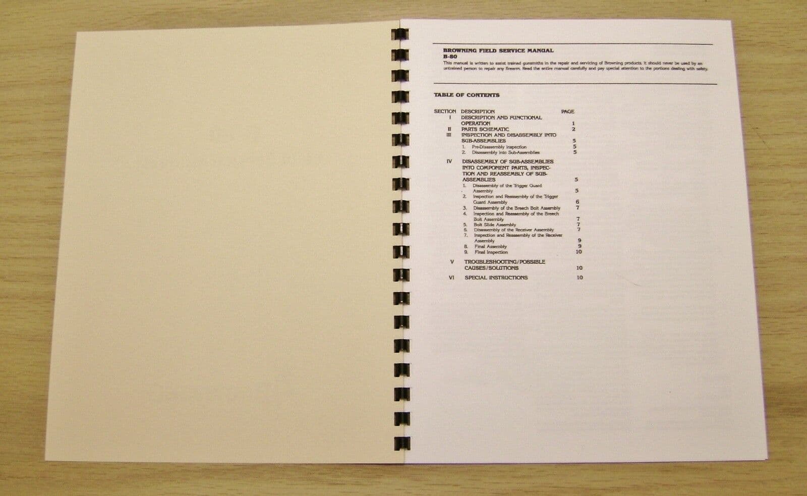 Browning  B-80 Field Service Manual - Gunsmith - Repair - #B19 2