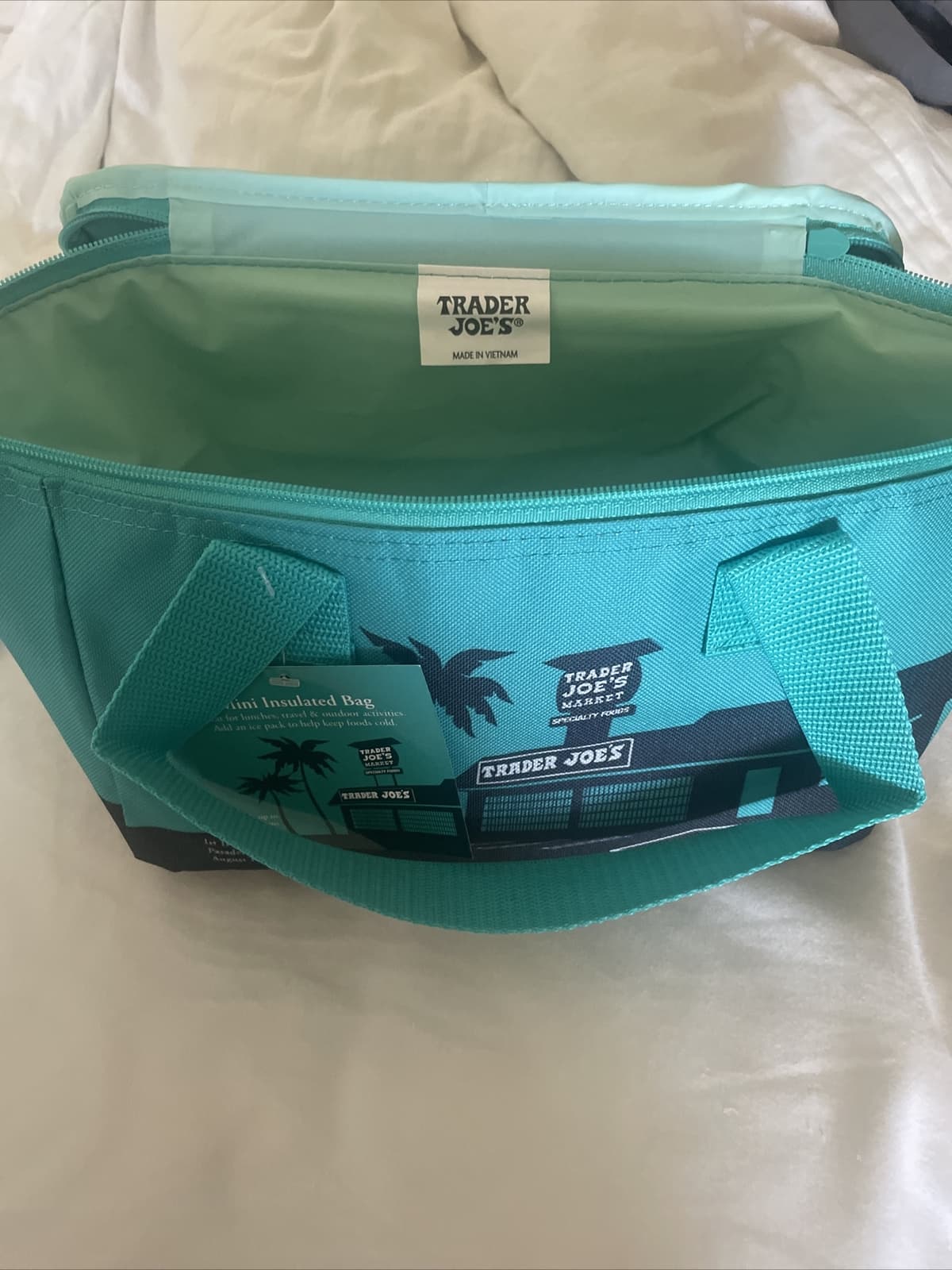 Trader Joe's Teal  Insulated mini Cooler Reusable Bag restricted sales 4
