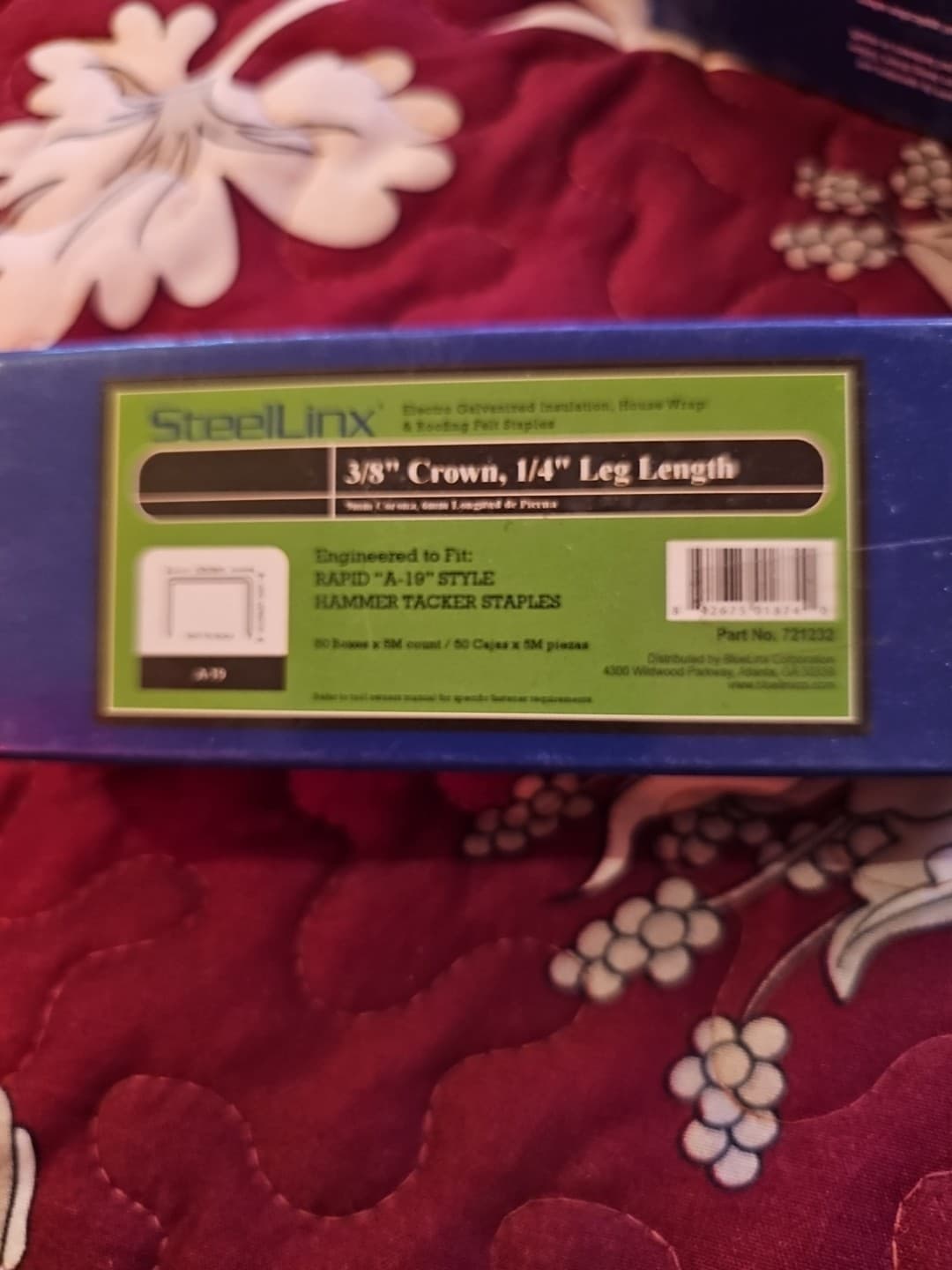 Free Shipping 2 Boxes 10000 Ct. Staples 3/8” Crown x 1/4” Leg Rapid A19 New