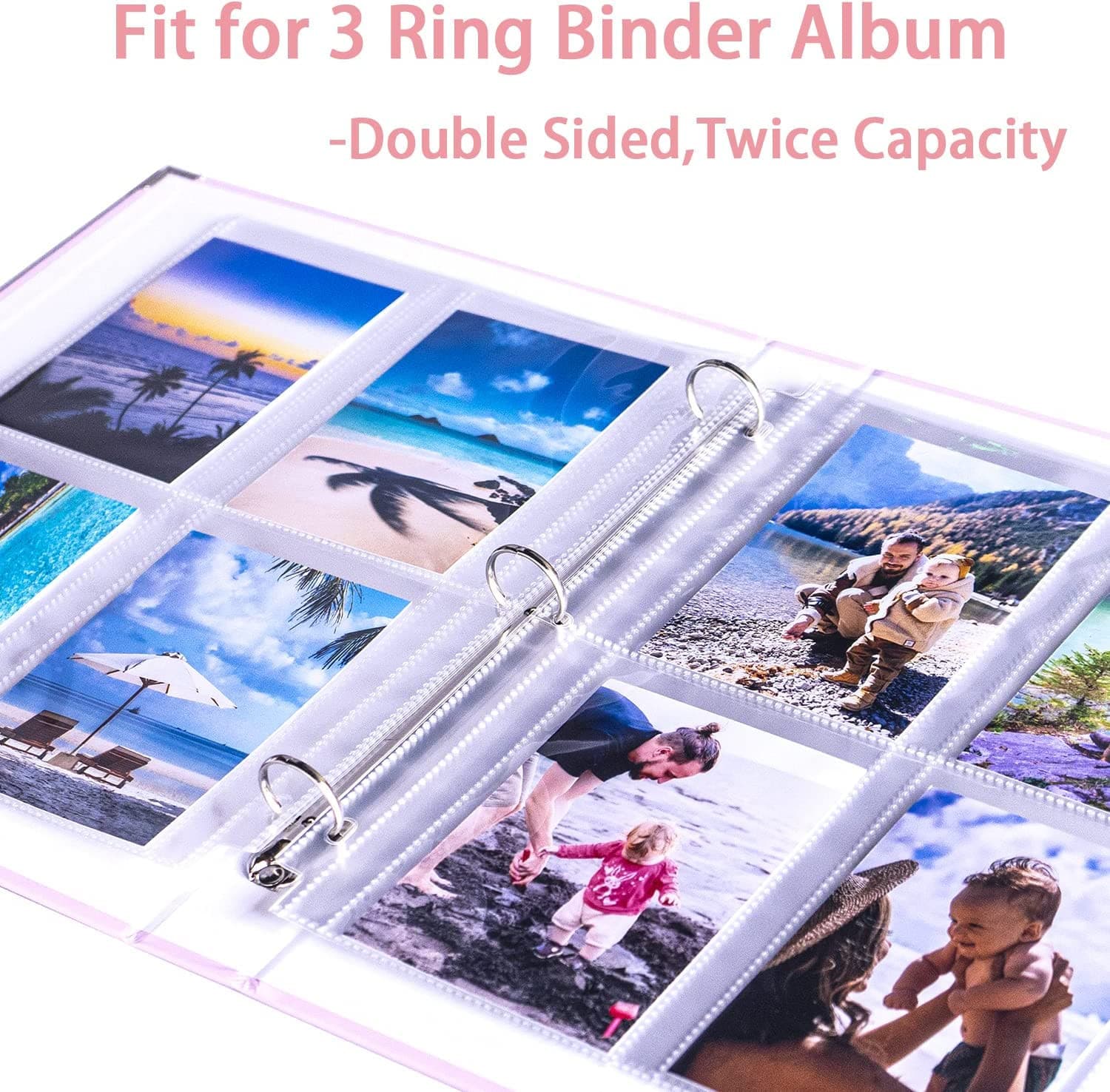 30 Pack 3.5X5" Photo Album Refill Pages for 3 Ring Binder,Ultra-Clear Photo Slee 4