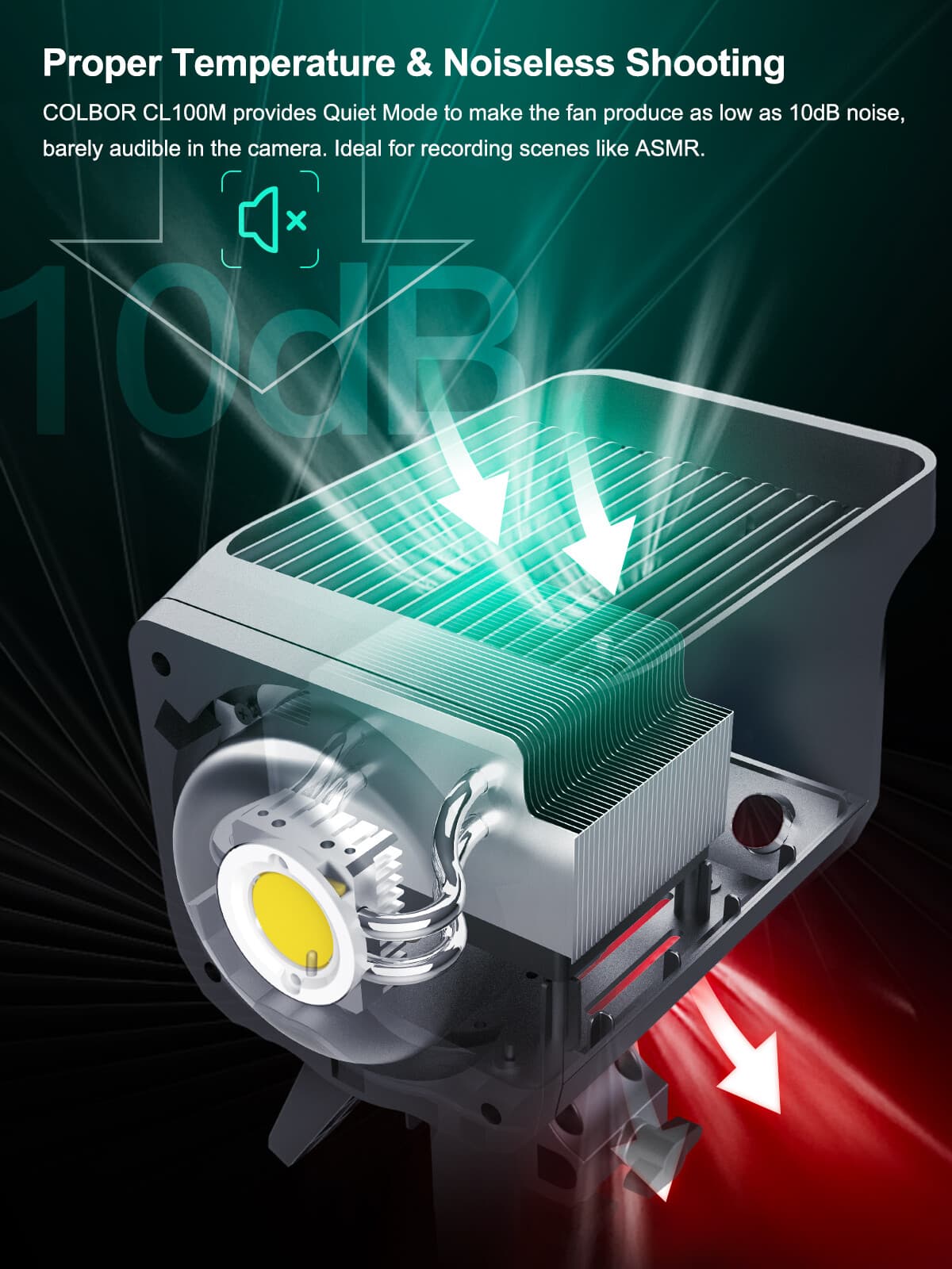 Colbor CL100M Continuous LED Video Light 100W 5600K CRI 97 for Video Studio 2