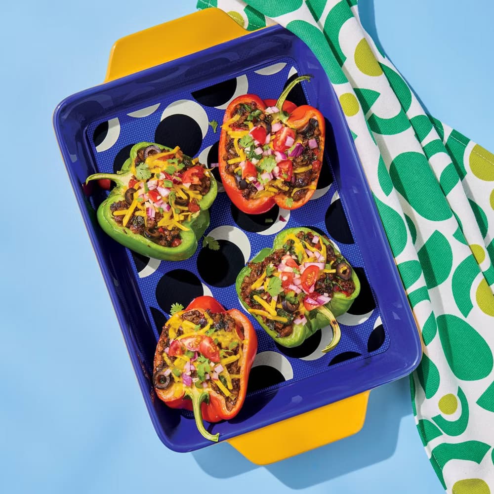 2pc Stoneware Rectangle Baking Dish with Removable Silicone Mat - Tabitha Brown: 2