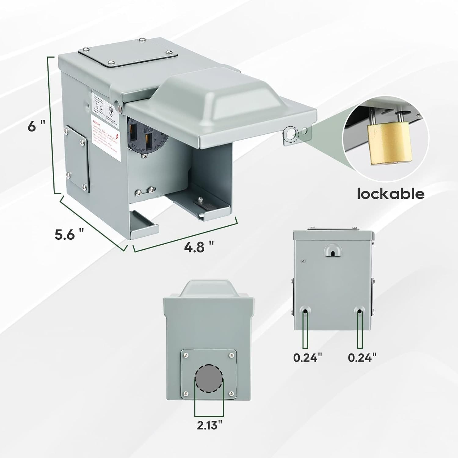 50 Amp 125/250 Volt RV/EV Power Outlet Box NEMA 14-50R 3