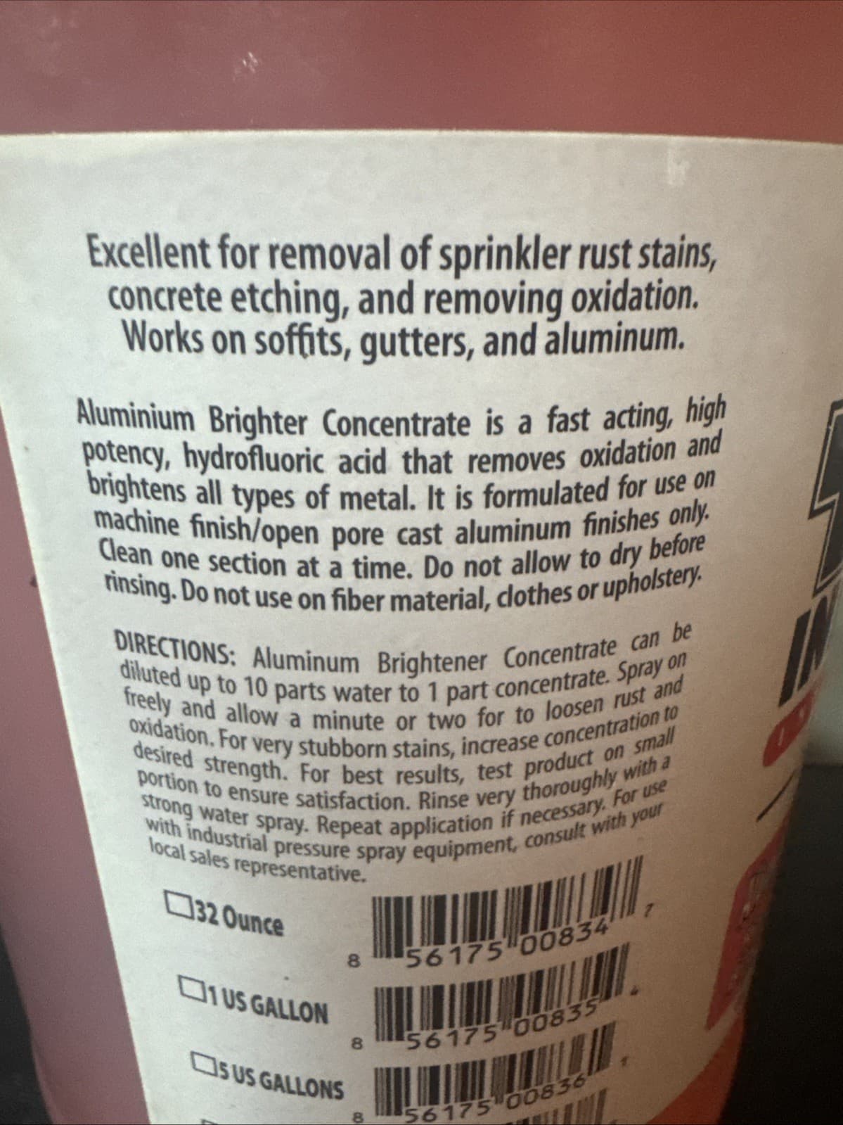 Aluminum Brightener Concentrate Removes Rust Oxidation Brighten All Metal 1 Gal 3