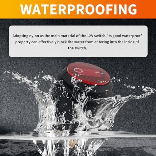 Car Rocker Switch 12V & 24V,Round Toggle Switch 12V with LED Light Design & Red 4