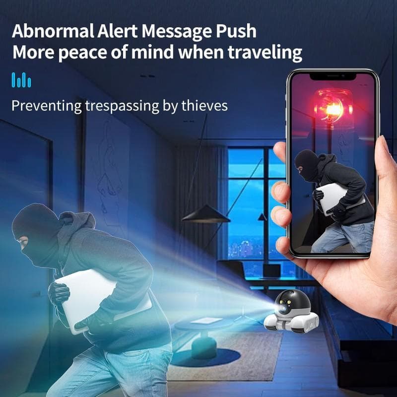 Smart Wifi APP Movable Pet Cat 2MP Dual Lens Dual Screen Action Robot Camera  5