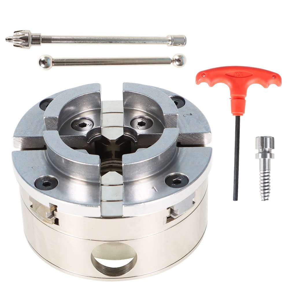 1" 8TPI 4-Jaw Lathe Chuck 4" - Quick-Change Design for Metalworking Machinery 2