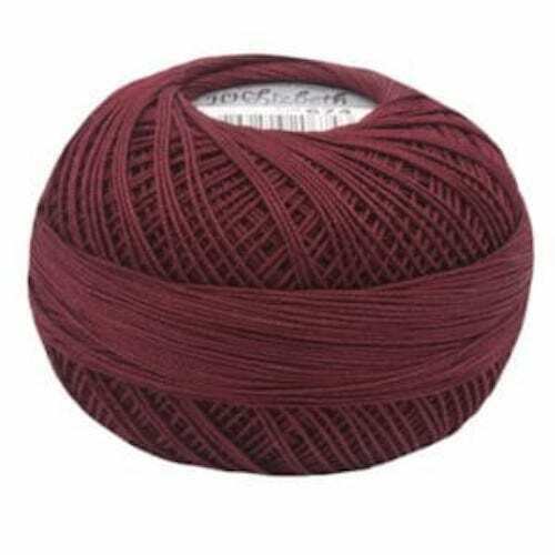 Lizbeth Egyptian Cotton Crochet Thread Size 10 Color 674 Dark Garnet