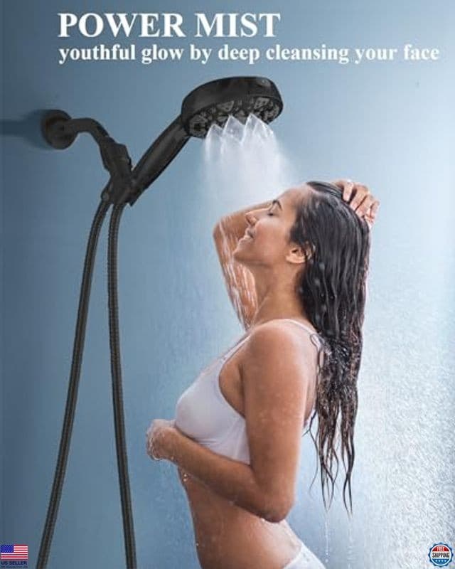 Shower Head With Handheld High Pressure 7 modes, Built-in Power Wash to Clear 2