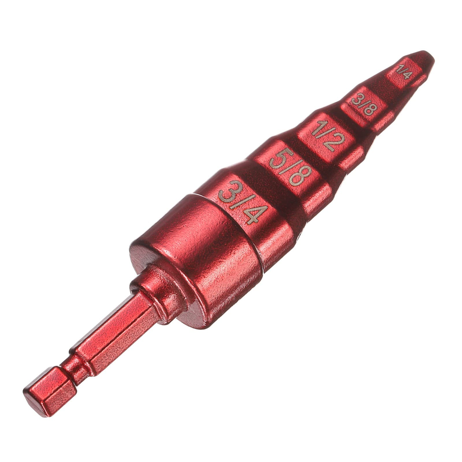 1/4" 3/8" 1/2" 5/8" 3/4" Swage Expander Drill Bit with 1/4" Hex Shank Red 3
