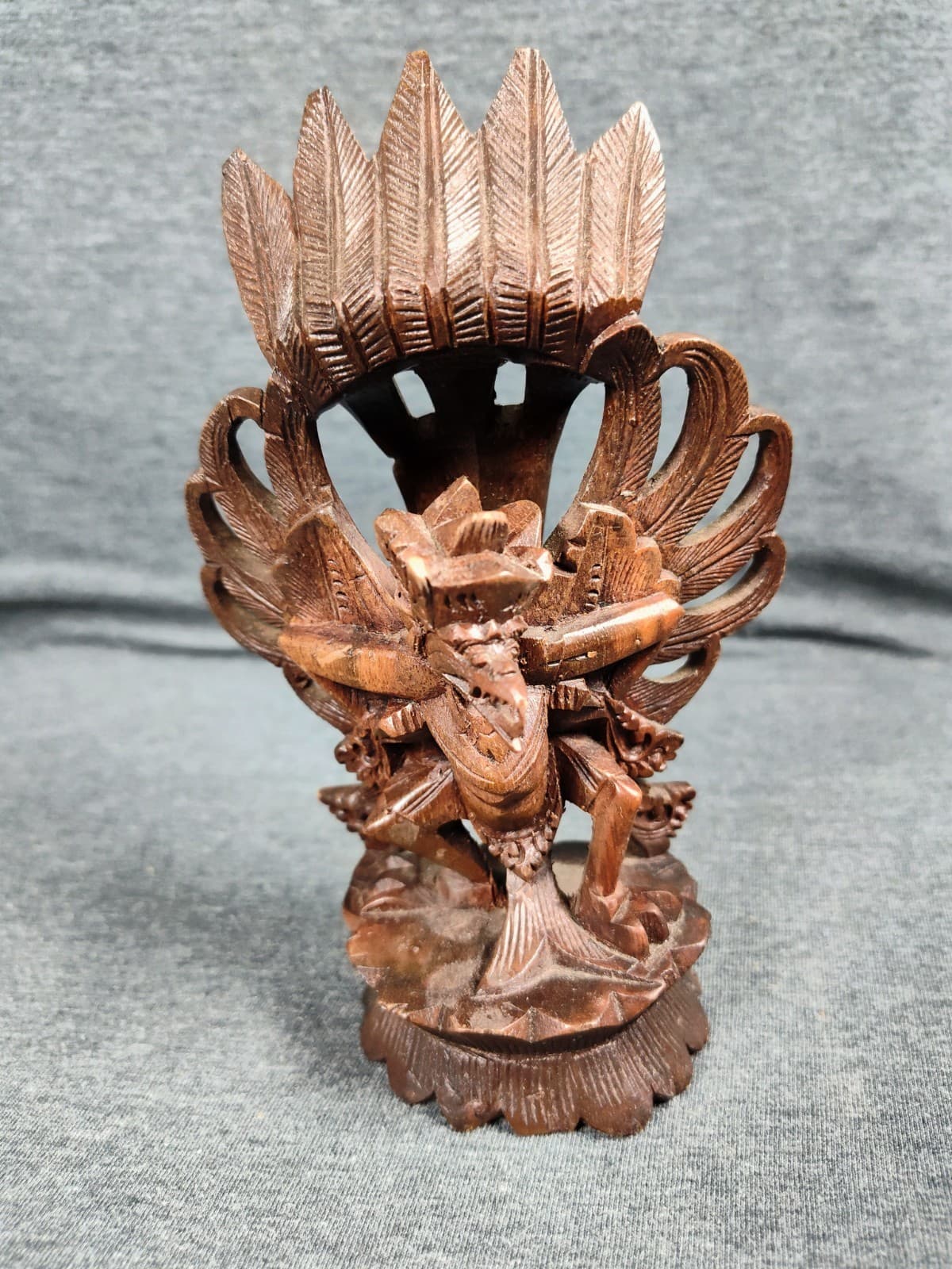 Carved Wood Balinese Figure Garuda Mythical Bird Statue 2