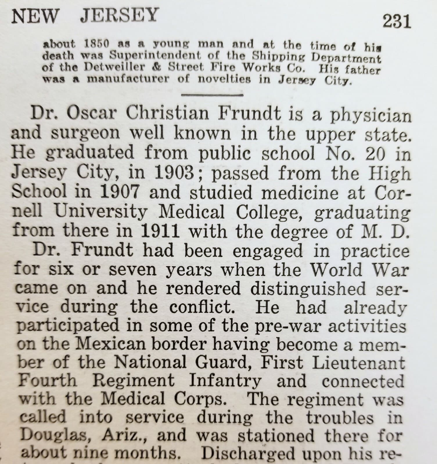 Dr OSCAR CHRISTIAN FRUNDT 1923 New Jersey Citizen Steel-Plate Engraving Portrait 4