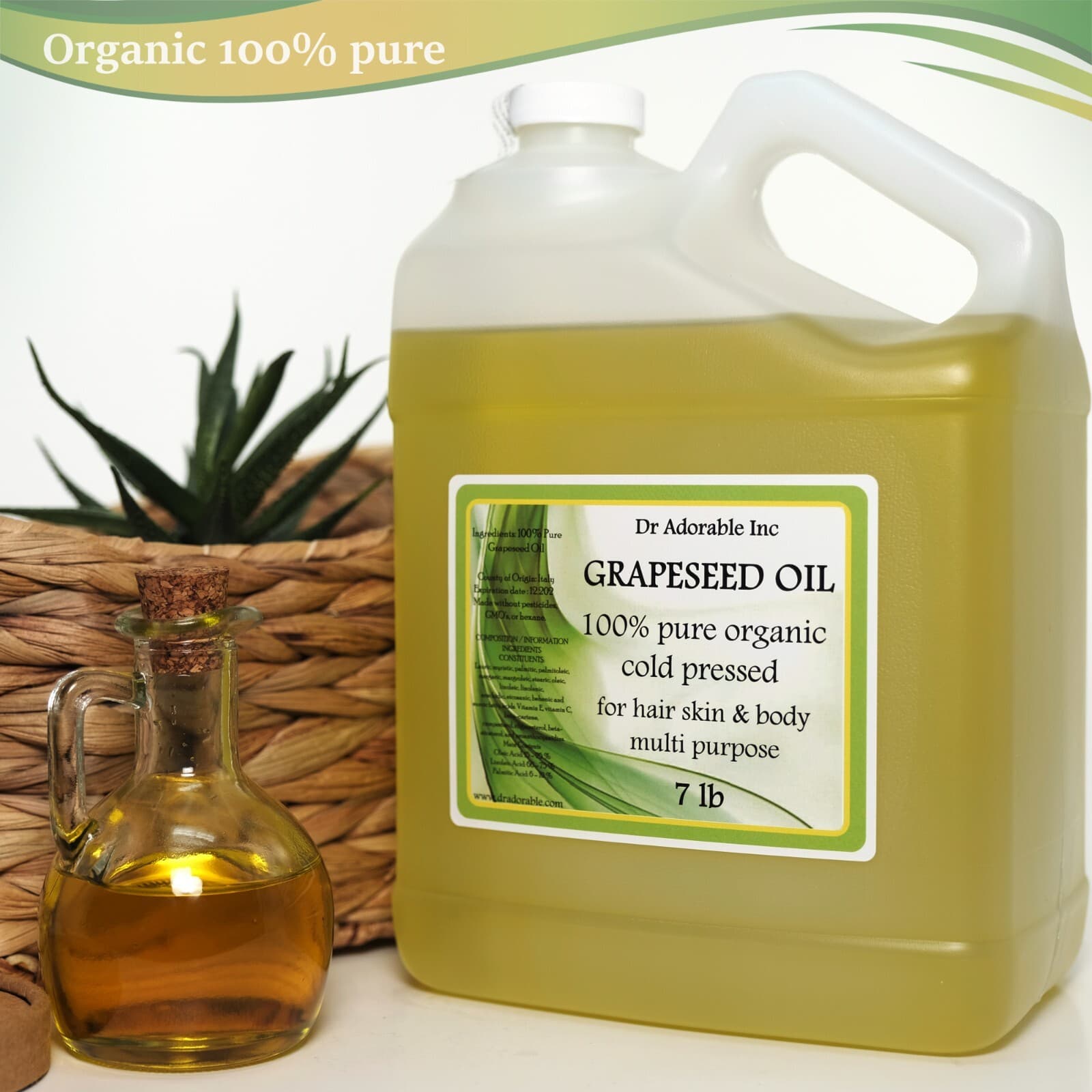 Premium 100% Pure Organic Cold Pressed Grape Seed Oil 2 oz up to 7 LB 2