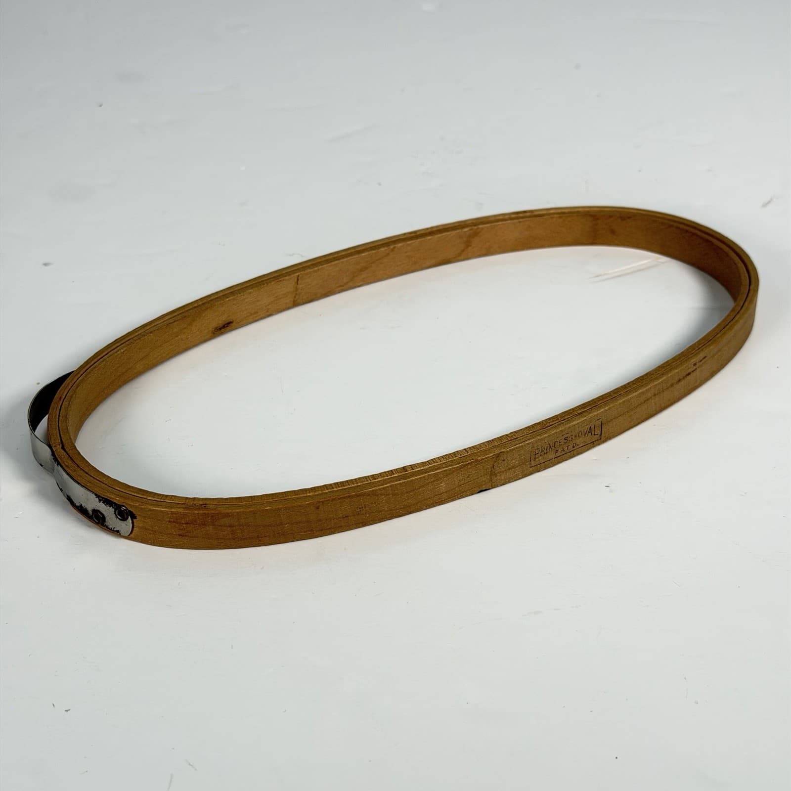 Rare Vtg 9" X 4.75" Oval Princess Wood Embroidery Hoop Bow Spring Tension PAT"D