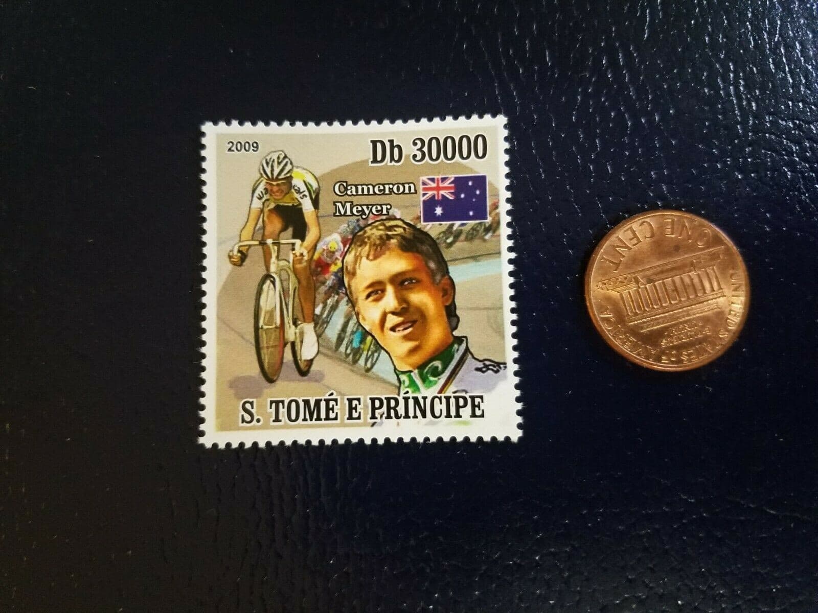 Cameron Meyer Bicycler Cycling Cyclist S. Tome E Principe 2009 STAMP