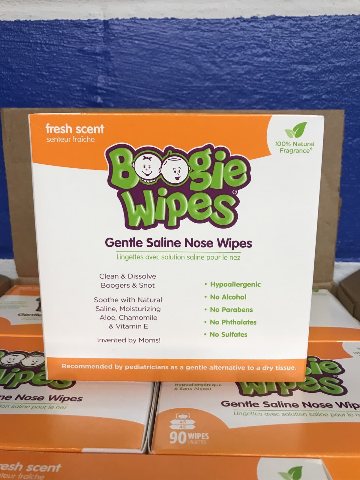 Boogie Wipes Saline Nose Wipes Fresh Scent 90 Count Box Lot Of 6 New Sealed 4