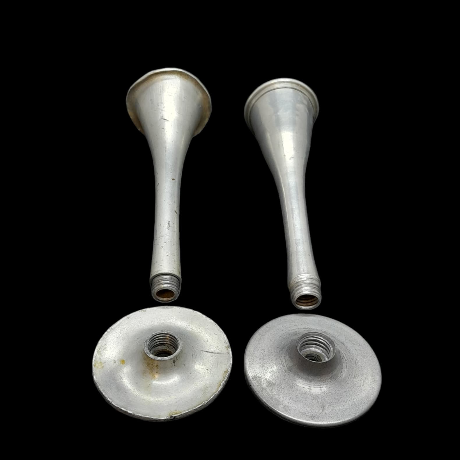 Pair Vintage Pinard Two-Piece Aluminum Fetal Monaural Stethoscopes  Medicine 4